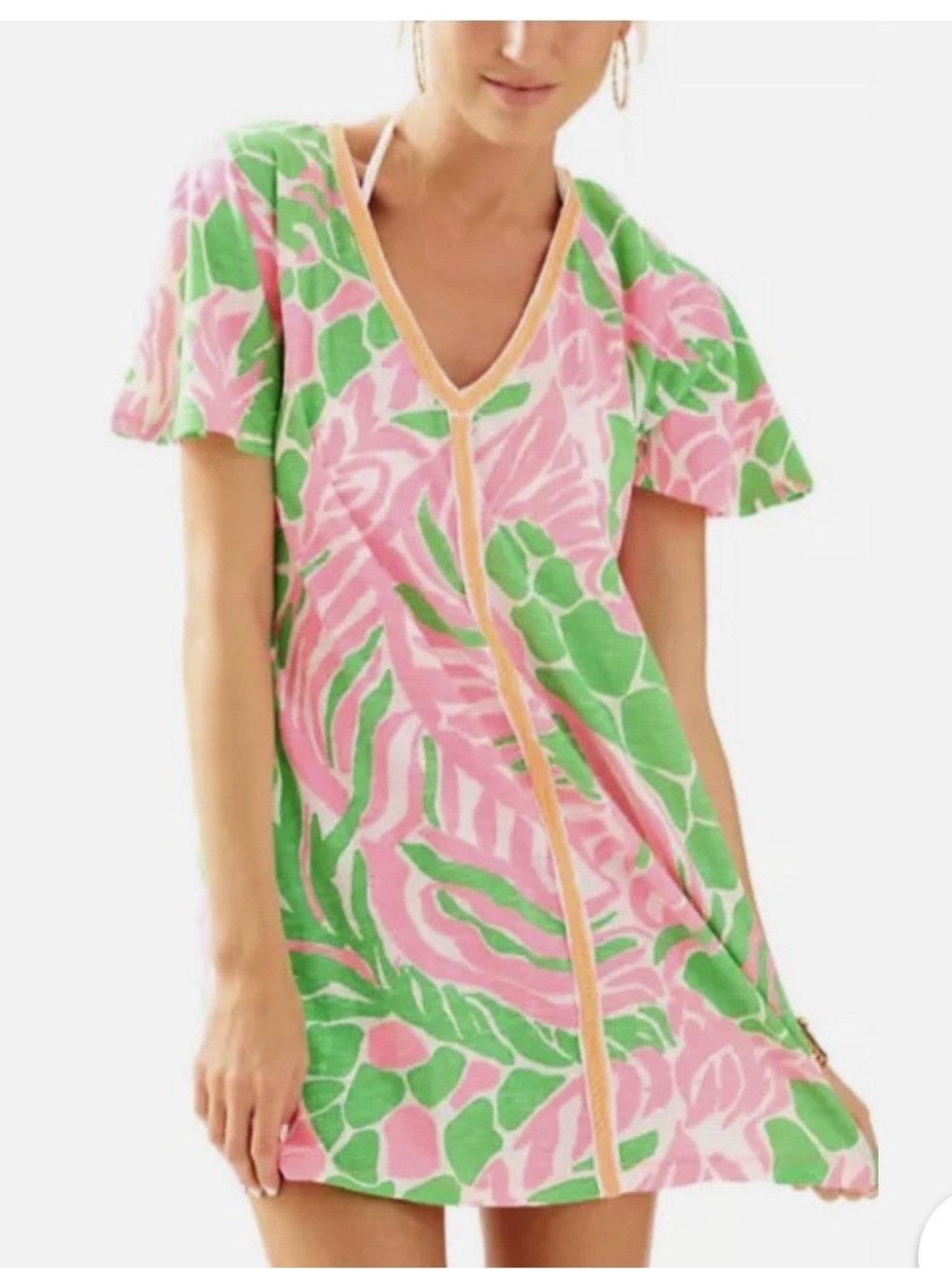 Like new LILLY PULITZER TIKI PINK GREEN WHITE swim coverup